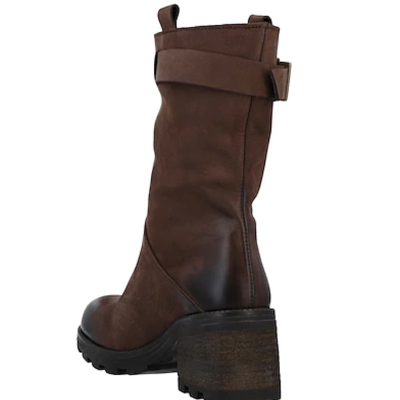 Le Pepite Chocolate Brown Moto Boot w Lug Sole- Size 39 (9) - New with Box - Picture 3 of 5